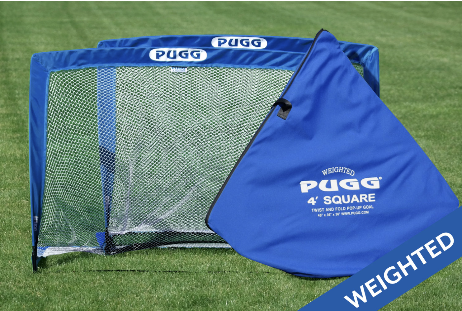 Brand new PUGG Ultra U90 Pair of Weighted Pop-Up Soccer Goals 4'