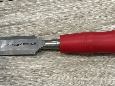 Task Force 1'' Wide Professional Red Handle Bevel Edge Paring Chisel