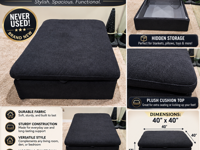 Brand new 40" x 40" Oversized Storage Ottoman