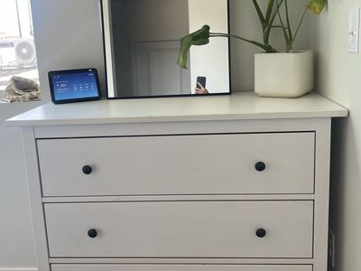IKEA Hemnes White 3-Drawer Dresser Chest with Black Knobs - Solid Wood Design