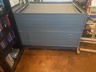 Metal flat file drawers for oversized paper