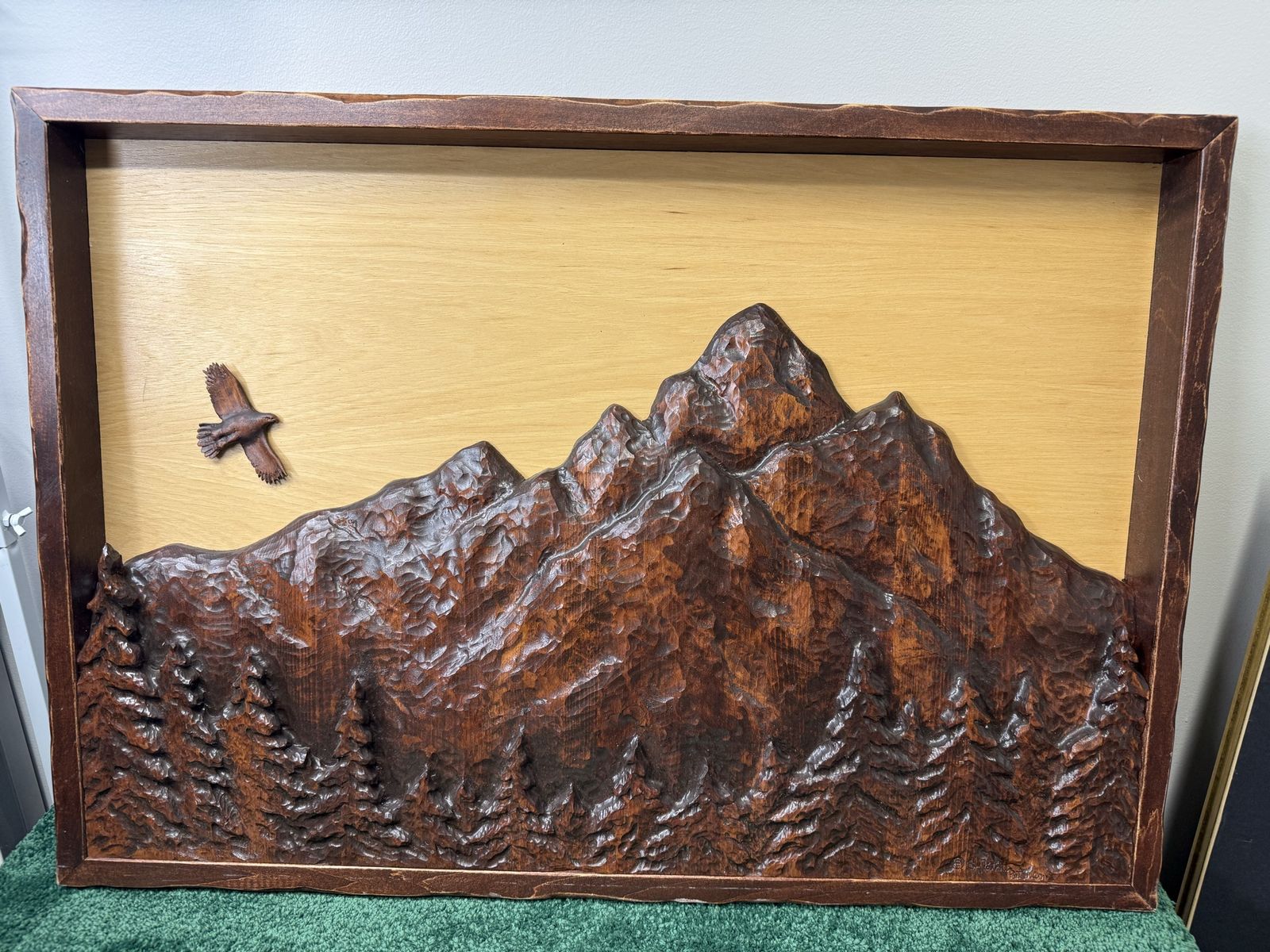 Mountain Scene Wood Carving by Patch Petersen