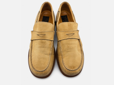 To Boot New York Adam Derrick Mens 9 Beige Leather Penny Loafers Made Italy EU42