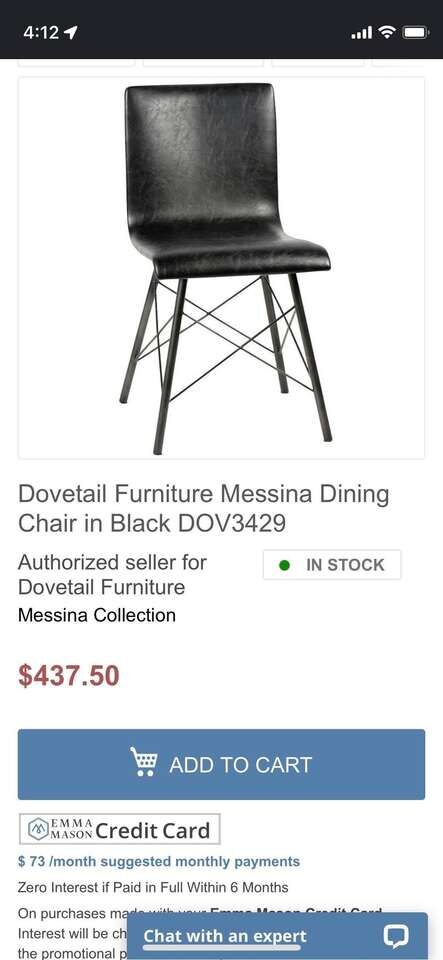 OFFICE CHAIR DOVETAIL FURNITURE FAUX LEATHER ACCENT MESSINA