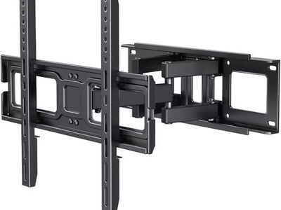 MountFTV Full Motion TV Wall Mount for 26-65 Inch TVs - Up to 110 lbs