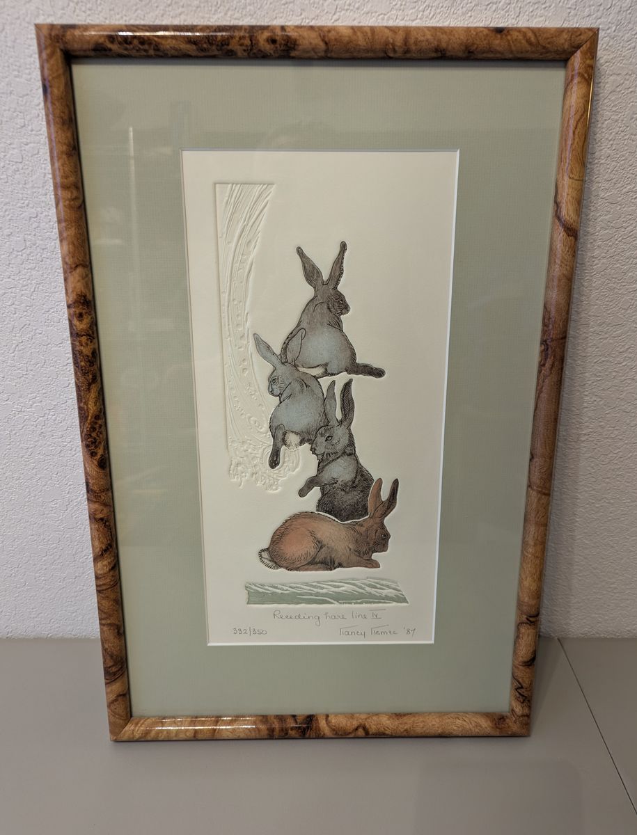Receding Hare Line IV by artist Nancy Nemec 1987