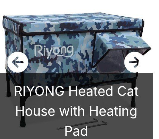 Riyong Outdoor Heated Cat House Waterproof Weather-Resistant Blue Camo Elevated (NEW)