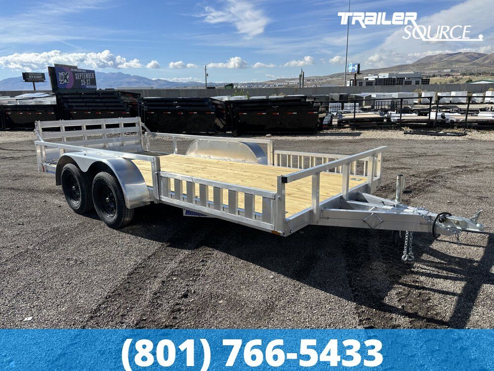 6.5x16 Alcom Mission FA 2.0 Tandem Axle Utility Trailer - 7K GVWR Bi-Fold Gate, Side Ramps