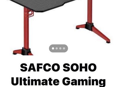 SAFCO SOHO Ultimate Gaming Desk - 47.2" W x 23.6" D - Red/Black, New