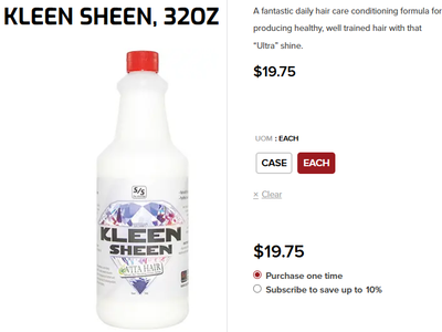 11 New - Quart (32oz) Bottles of Kleen Sheen Vita Hair