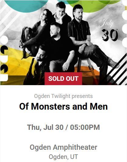 1 GA Ticket - Of Monsters and Men $20