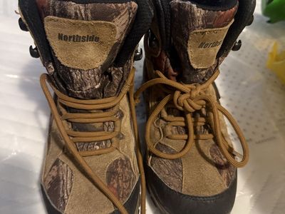 Northside Kids' Insulated Waterproof Hunting Hiking Boots, Size 1, Camo/Brown