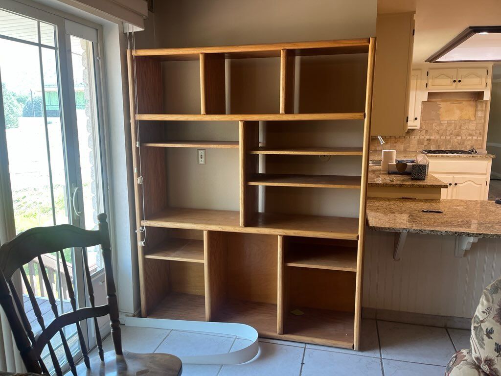 Large Wood Open Shelf Storage Unit Bookshelf Display Cabinet