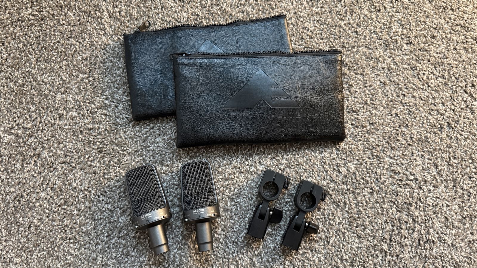Pair of Audio-Technica AE3000 condenser mics