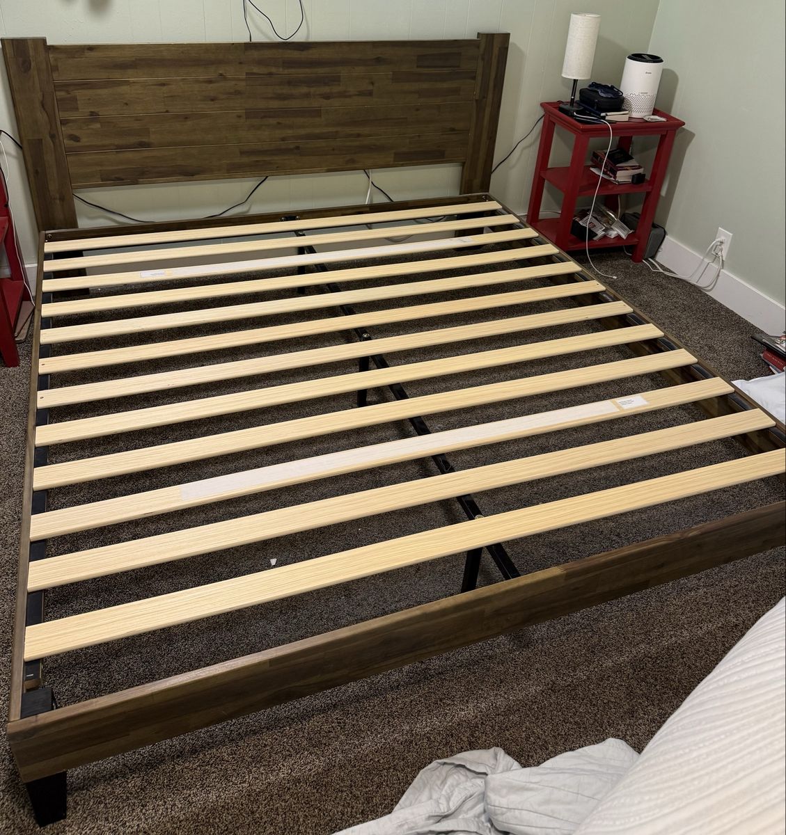 Wooden king bed frame