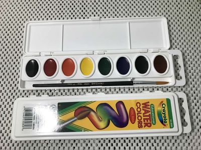 2 sets of Crayola Educational Water Colors Paints, Oval Pans with Brush, New