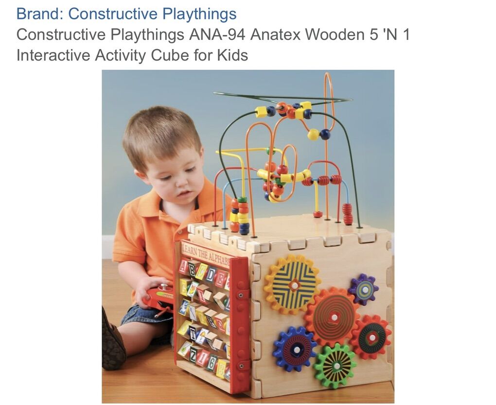 Anatex Wooden 5-in-1 Activity Cube Learning Center