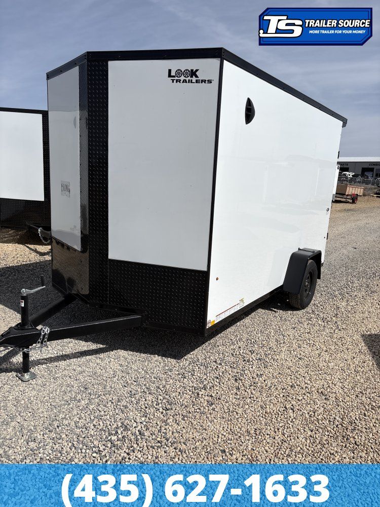 7x12 Look ST DLX Enclosed Cargo Trailer - 6'6" Interior - 3.5K GVWR - .080 PolyCor, Black Out Package, Rear Spoiler w/ Load