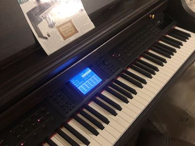 HP-300ex Composer Ensemble Digital Piano - 88 Weighted Keys, Full-Size Keyboard, Brown Finish