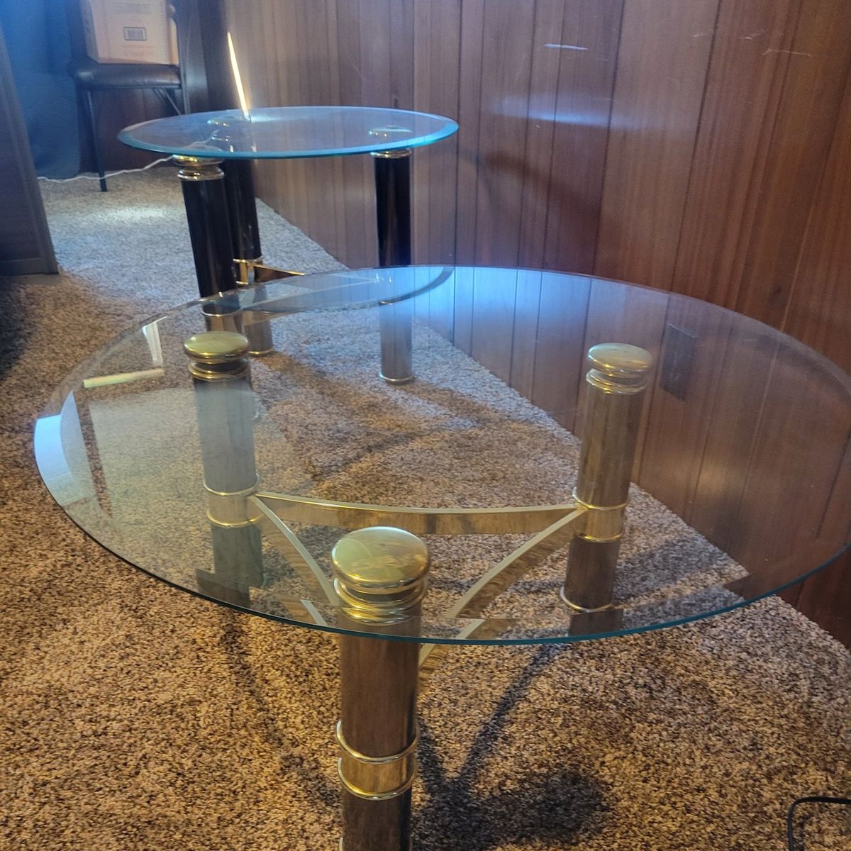 2 circular end tables