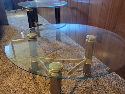 2 circular end tables