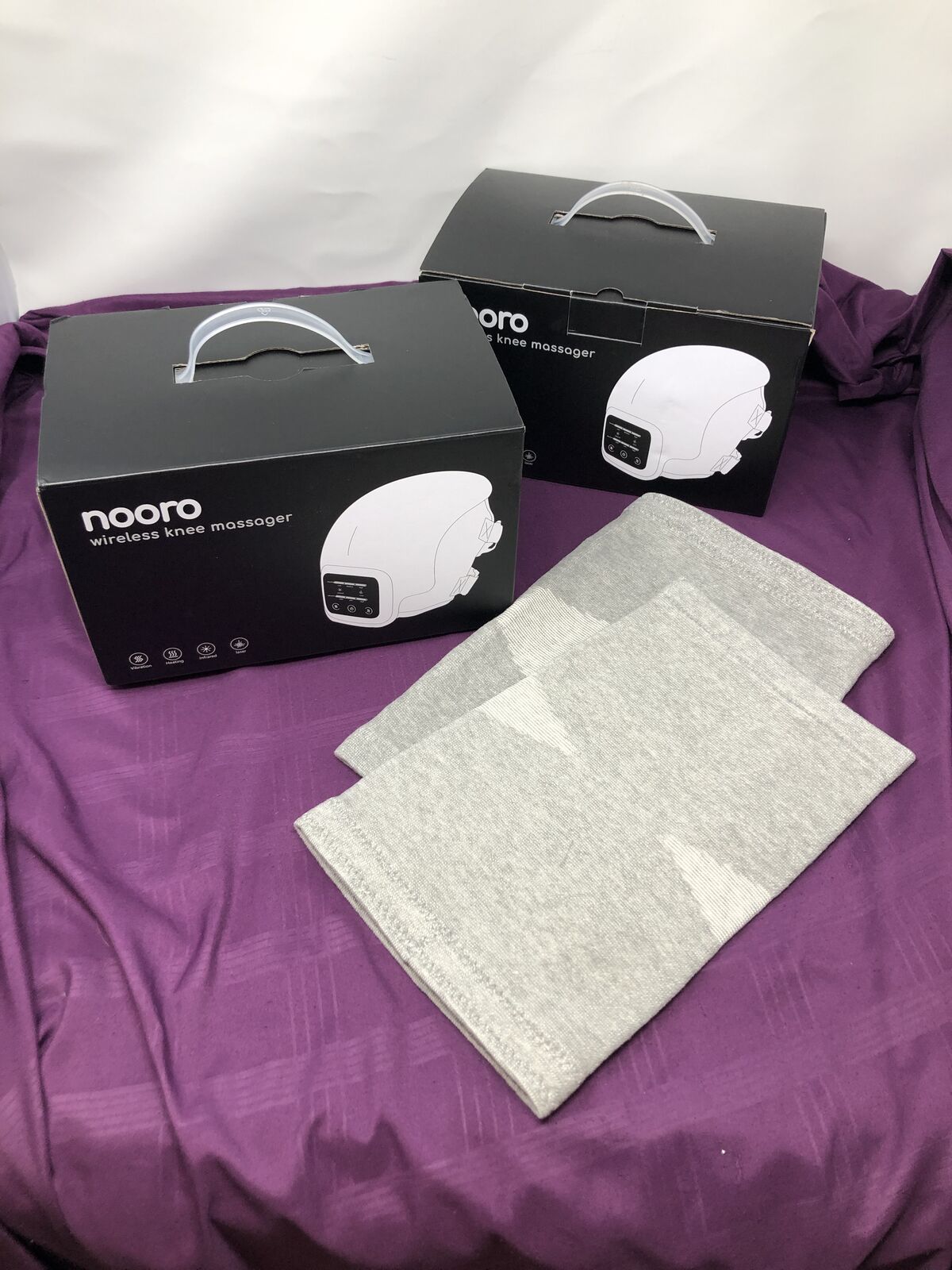 Nooro Wireless Knee Massager W/ Set of XL Knee Sleeves