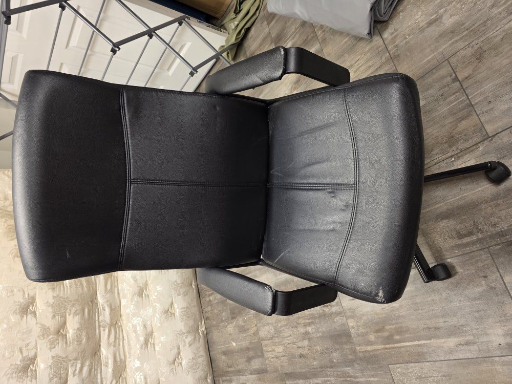 Black Faux Leather Office Chair