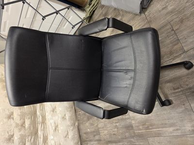 Black Faux Leather Office Chair