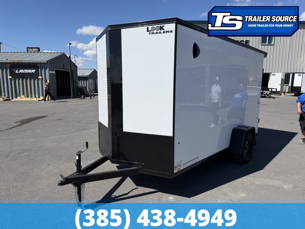 6x12 Look ST DLX Enclosed Cargo Trailer - 6'6" Interior - 3.5K GVWR - .080 PolyCor, Black Out Package, Rear Spoiler w/ Load
