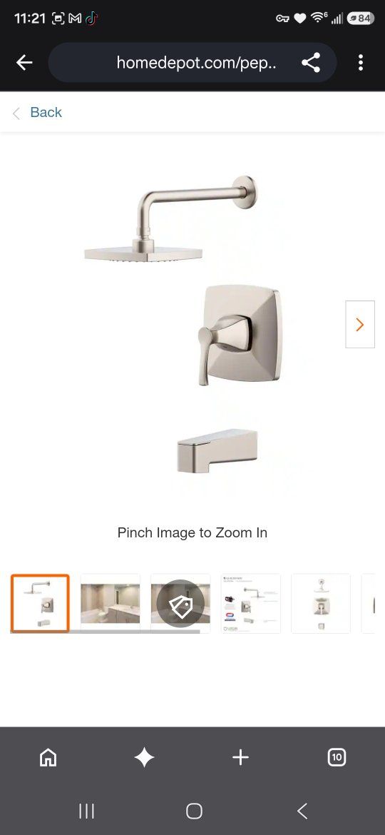 Glacier Bay Calandine Single-Handle Tub and Shower Faucet, Brushed Nickel