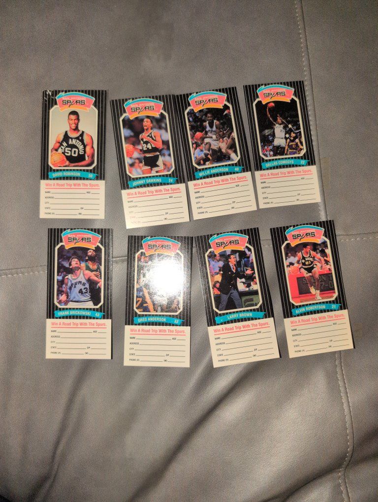 Vintage San Antonio Spurs Diamond Shamrock Basketball Trading Card set, Lot of 8 - David Robinson & More