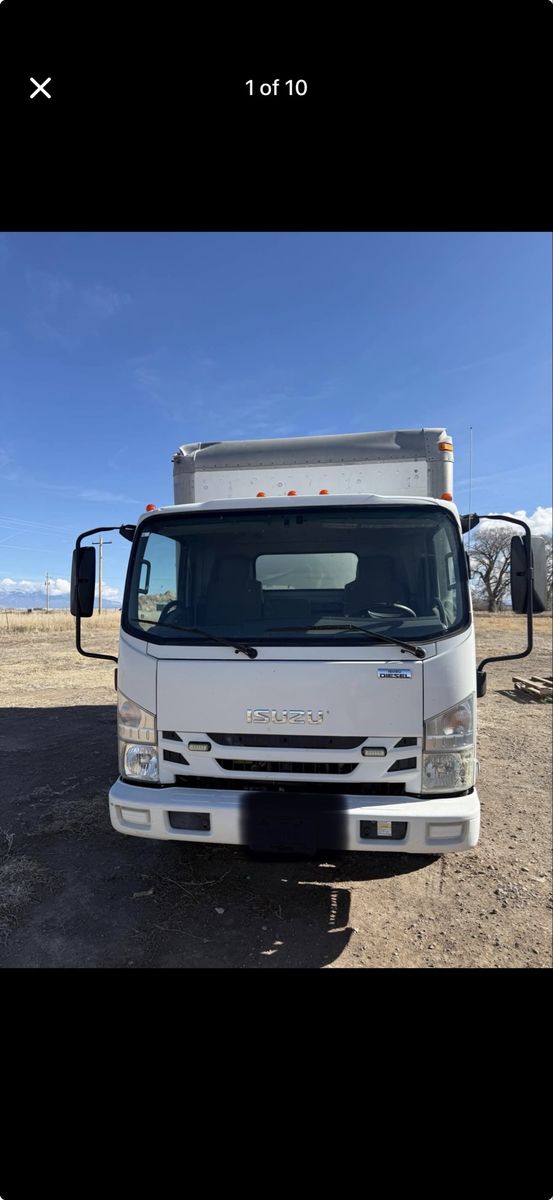 2019 Isuzu NPR Box Truck - lift gate White Diesel Automatic Commercial Vehicle for Sale