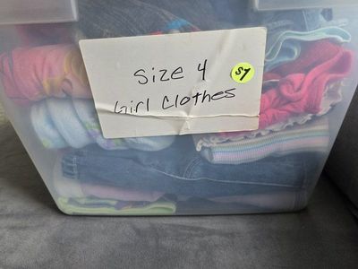 Tote of Size 4 Girl's Clothes