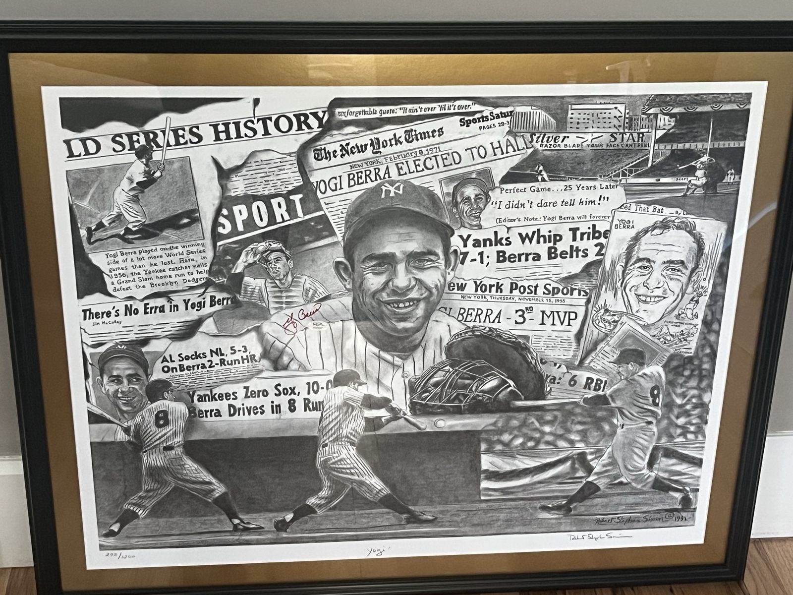 Yogi Berra Authentic Signed Lithograph