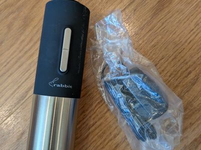 Rabbit Electric Corkscrew Wine Opener - Black & Stainless Steel