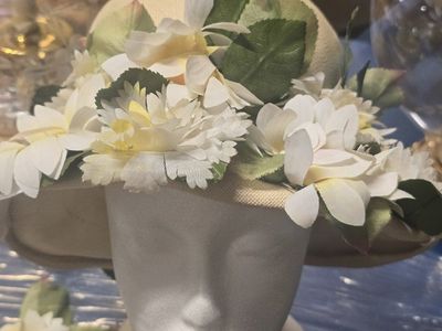 Vintage Christian Dior Chapeaux Fabric Floral Derby Hat - Paris-New York - No Imperfections
