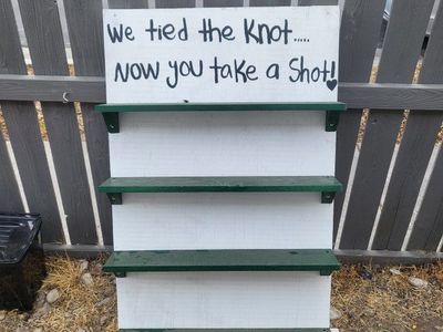 we tied the knot shot glass holder