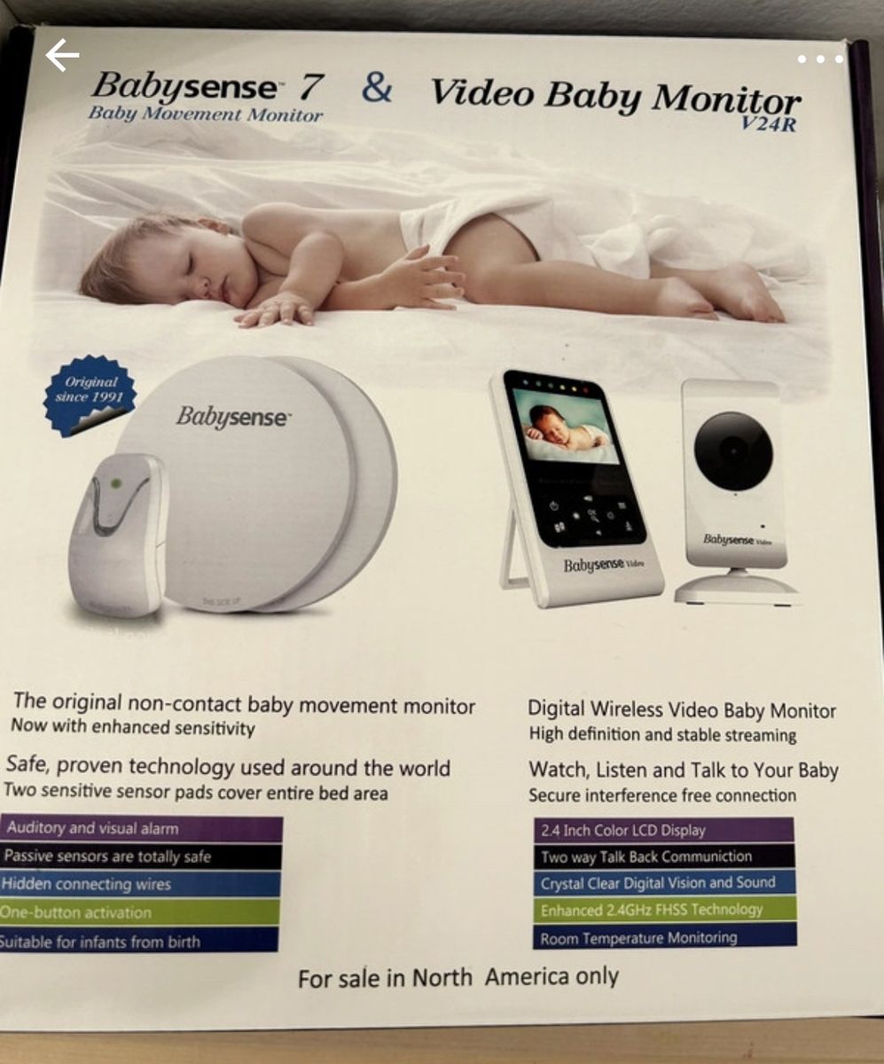 Babysense 7 & V24R Video Baby Monitor with Movement Sensor Pads and 2.4" LCD Display