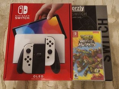 Nintendo Switch OLED, TMNT Wrath of The Mutants, Orzly Case