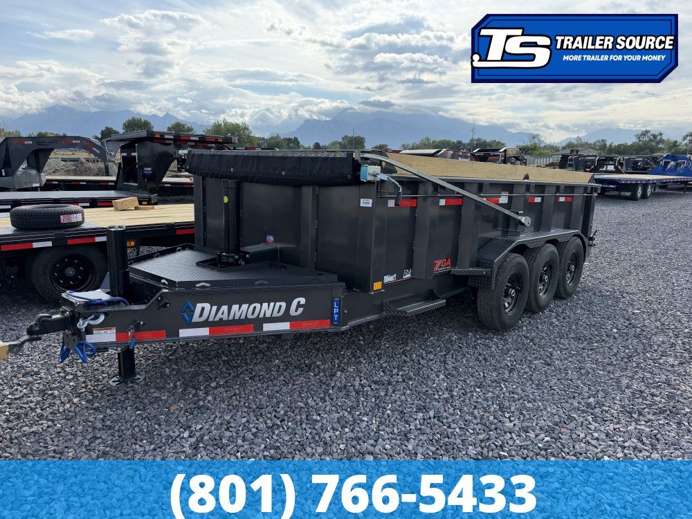 7x16 Diamond C LPT 307 Pacesetter Pkg Dump Trailer - 32" Sides - 24K GVWR - 7 Gauge Floor and Walls, ABS Brakes