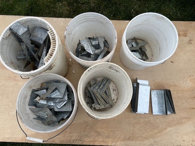 Framing brackets and roof flashing, for lumber framing