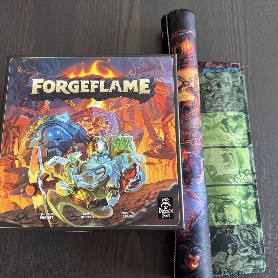 Forgeflame board game with playmat and expansions