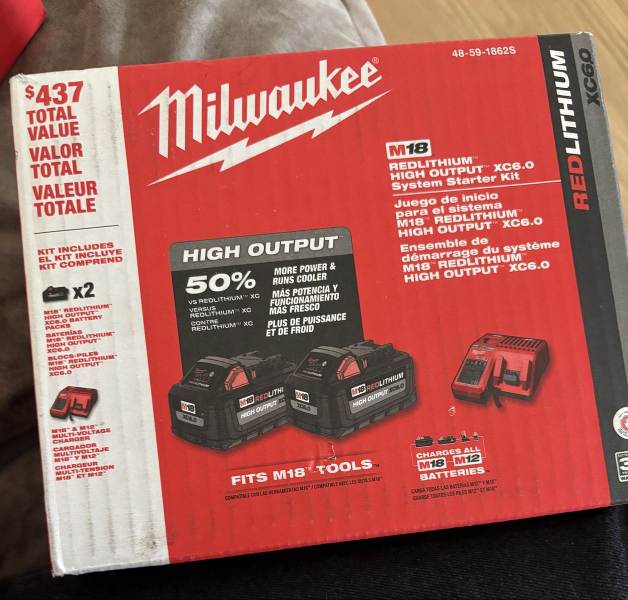 Milwaukee M18 REDLITHIUM XC6.0 High Output Battery System Starter Kit (2 Batteries + Charger)
