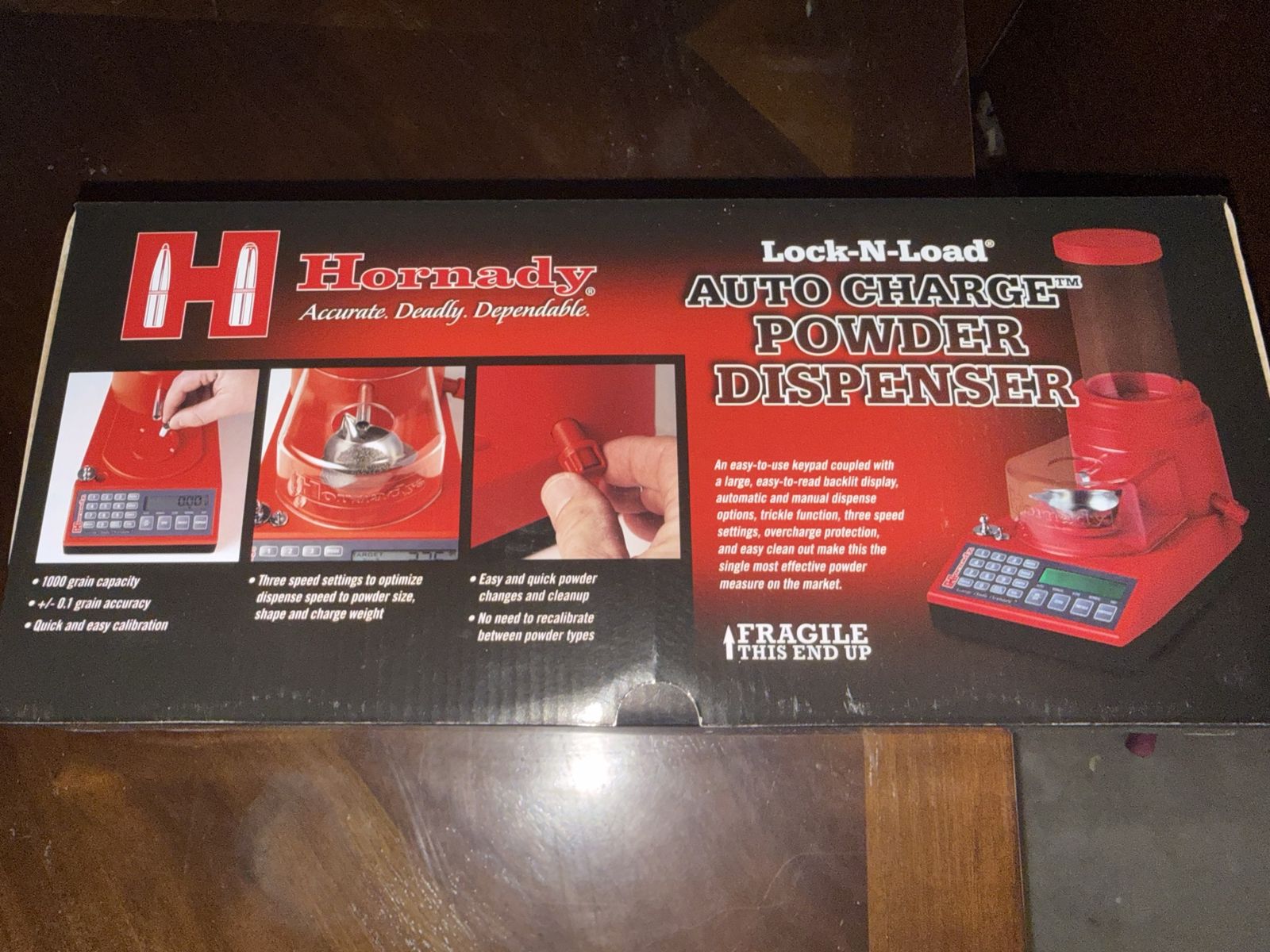 Hornady Lock-N-Load Auto Charge Powder Dispenser 1000 Grain Capacity +/- 0.1 Grain Accuracy