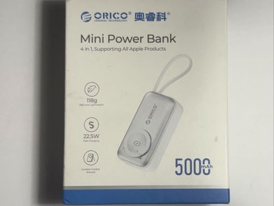 ORICO Mini Power Bank 5000mAh Portable Charger 22.5W Fast Charging for Apple Products White