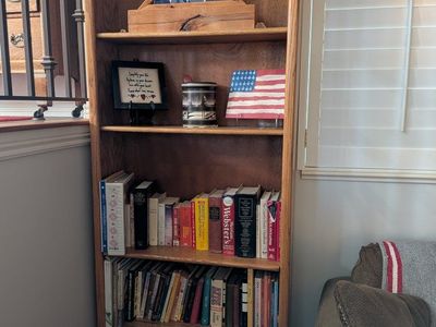 Wood Bookcase with 5 Shelves - Oak Finish Storage Unit