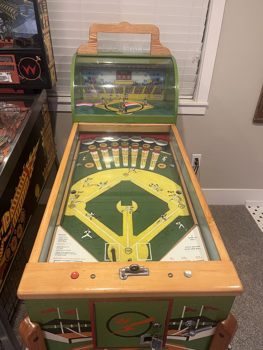 Pennant Baseball. Antique Pitch & Bat game.