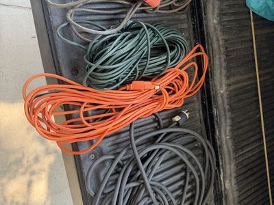 Assorted Heavy-Duty Extension Cords - Set of 3. Cash ONLY! No orange cord.