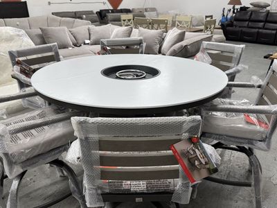 Outdoor set Dining set patio table fire pit