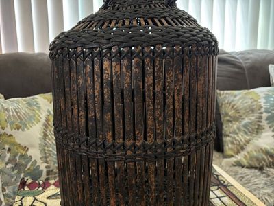 Vintage decorative woven bamboo basket